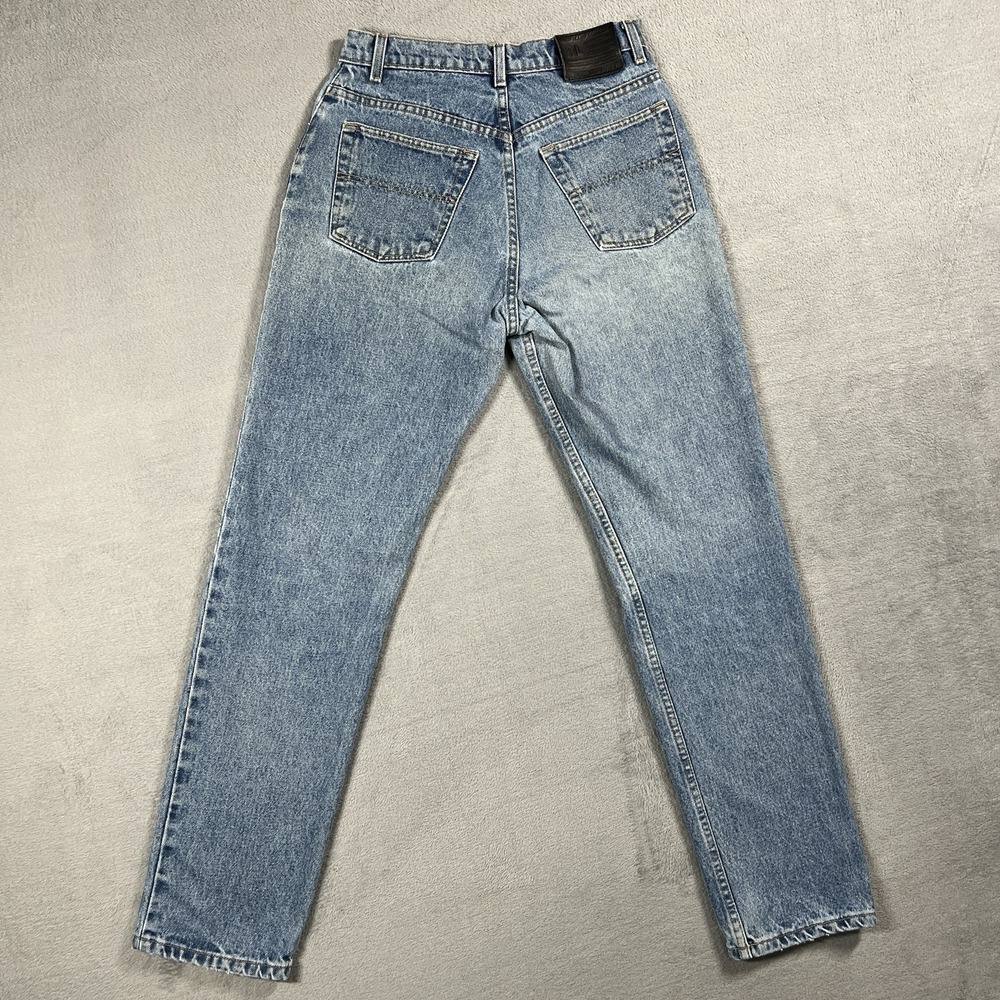 VTG Polo Ralph Lauren Jeans Womens 8 Blue 90s Relaxed Straight Leather Patch Y2K
